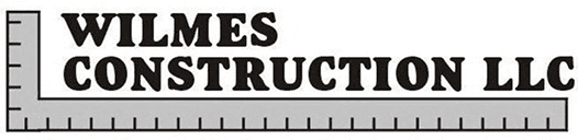 Wilmes Construction LLC logo with ruler design.
